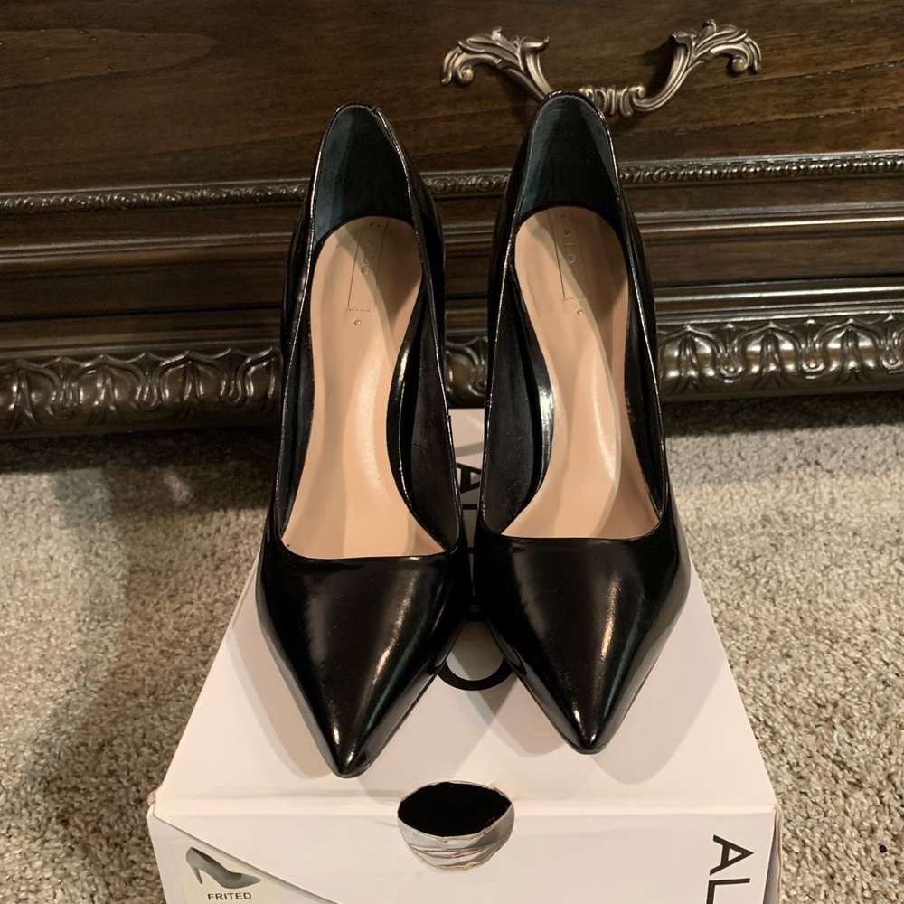 Aldo Frited Black Leather pump